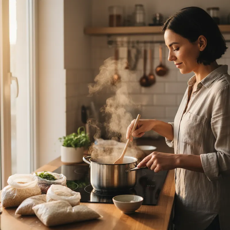 cook rice on induction cooktop — example
