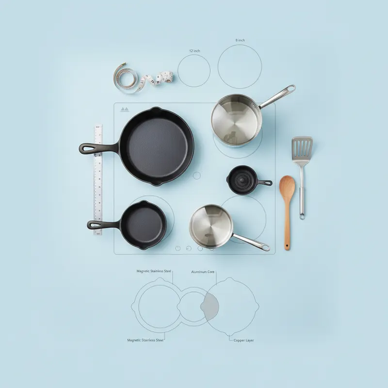 induction cooktop pan size — detail